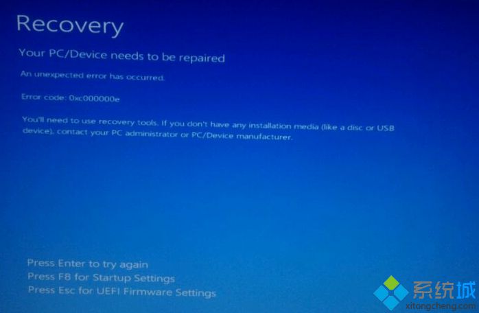 win10系统出现蓝屏故障且提示recovery的解决办法