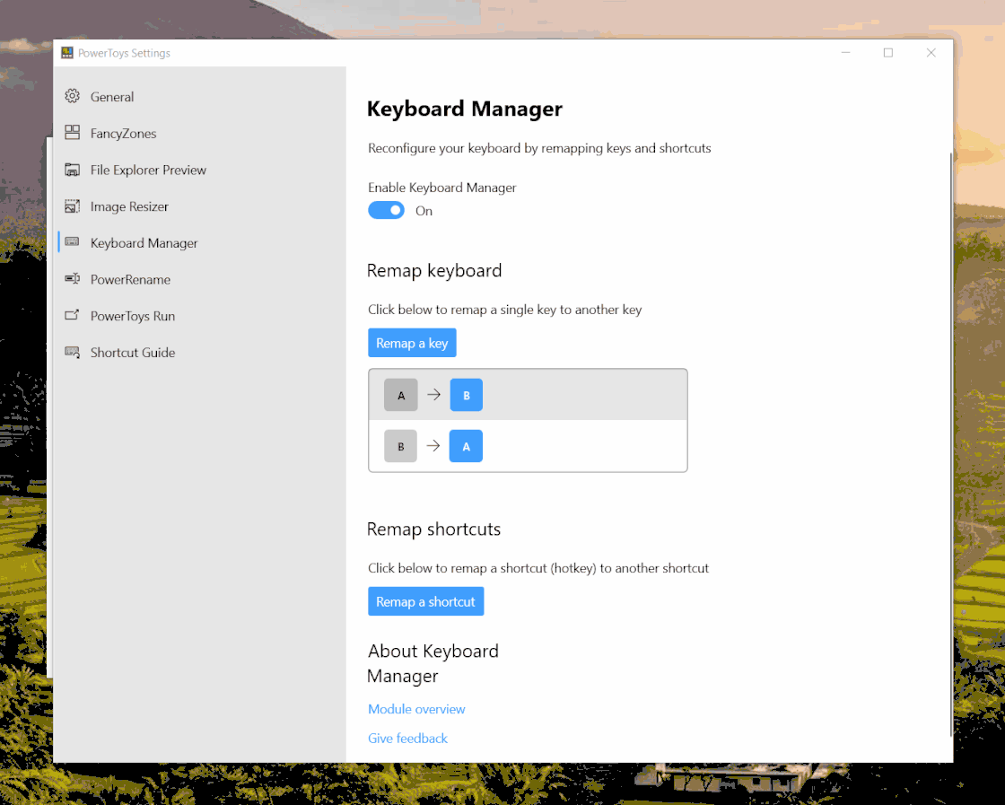 微软官方工具箱迎来 18.0 版本大更新之Keyboard Manager