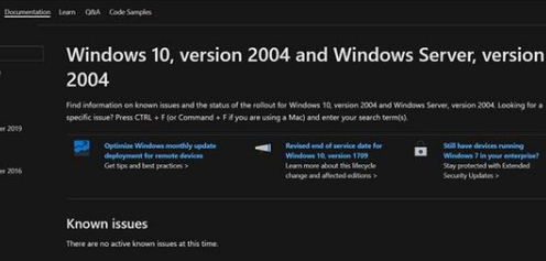 Windows 10 2004 版本将于本周在“Windows Update”中推送