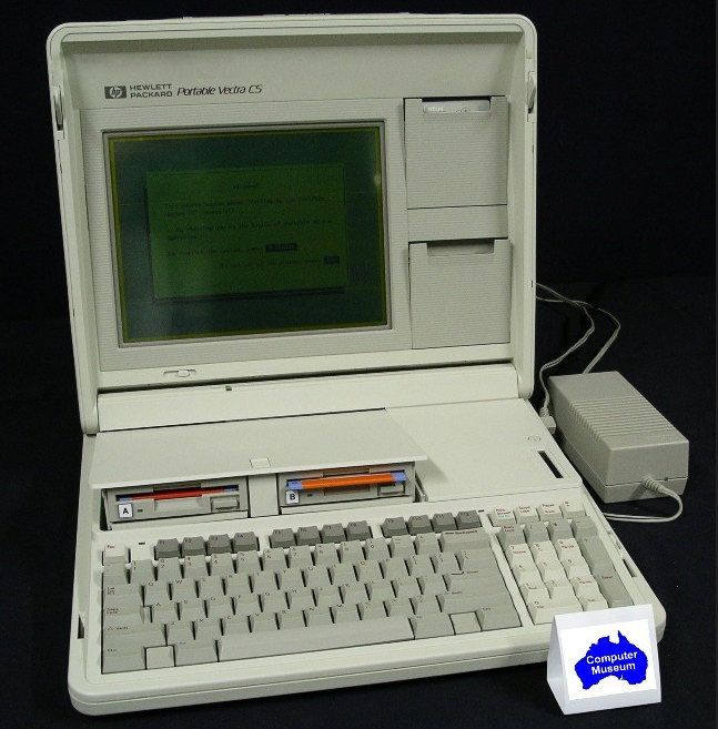 Hewlett-Packard于1987年发布了Vectra Portable CS笔记本电脑