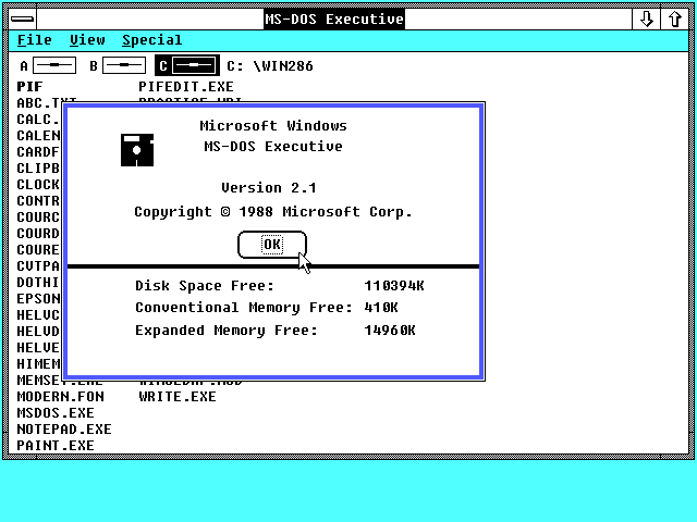 Microsoft Windows/286于1988年6月推出，最初的售价为100美元