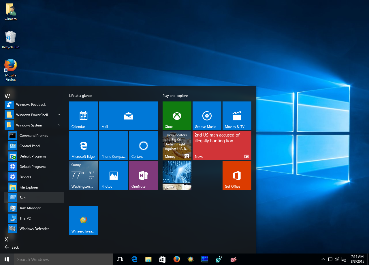 Microsoft于2015年7月29日发布了Windows 10