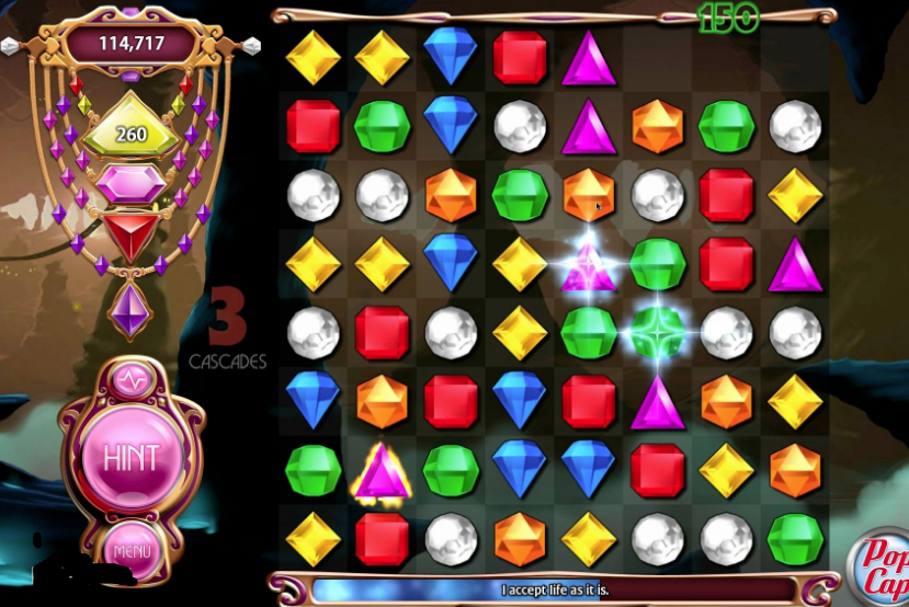 《宝石迷阵》于2001年5月30日由PopCap Games作为一款基于互联网浏览器的游戏发布