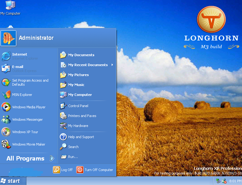 Windows Longhorn(6.0.4083.0)(X64 Beta)