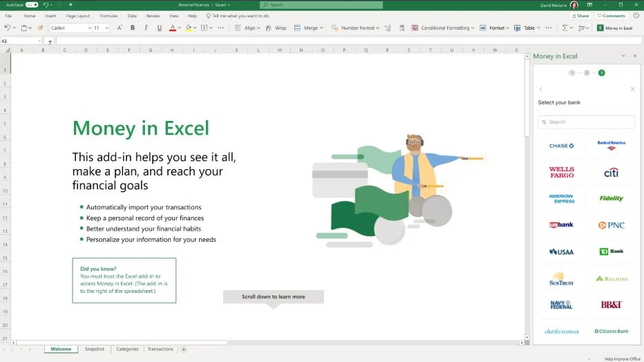 微软推出Excel Money功能：做你资金管理小助手