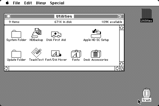 Apple Mac OS (System 4.1 Finder 5.5) 