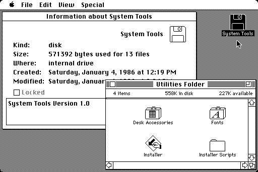 Apple Mac OS (System 3.0 Finder 5.1) 