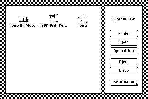 Apple Mac OS (System 2.0 Finder 4.1) 