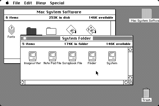 Apple Mac OS (System 1.1F, Finder 1.1g) 