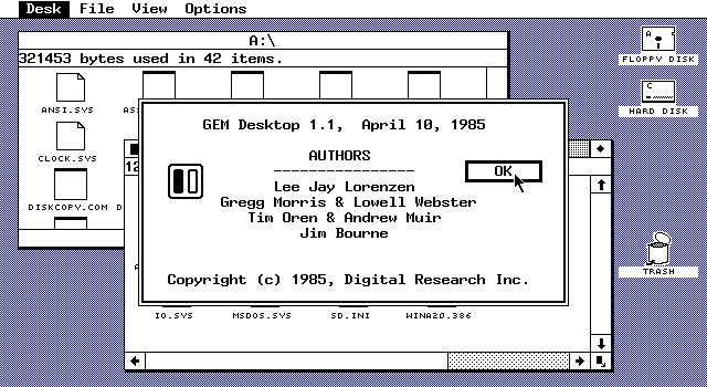 Digital Research GEM Desktop 1.1 (5.25-360k)