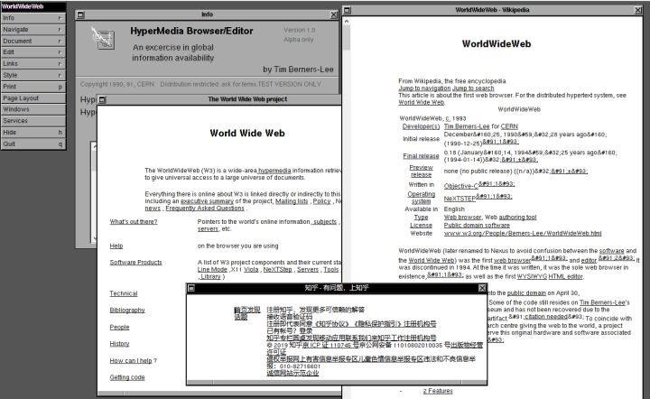 1990年蒂姆·伯纳斯-李发明了第一个网页浏览器WorldWideWeb