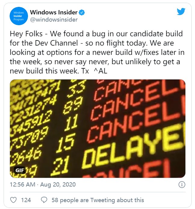 由于发现新的bug，本周Windows 10 Insider Dev build未发布新版本