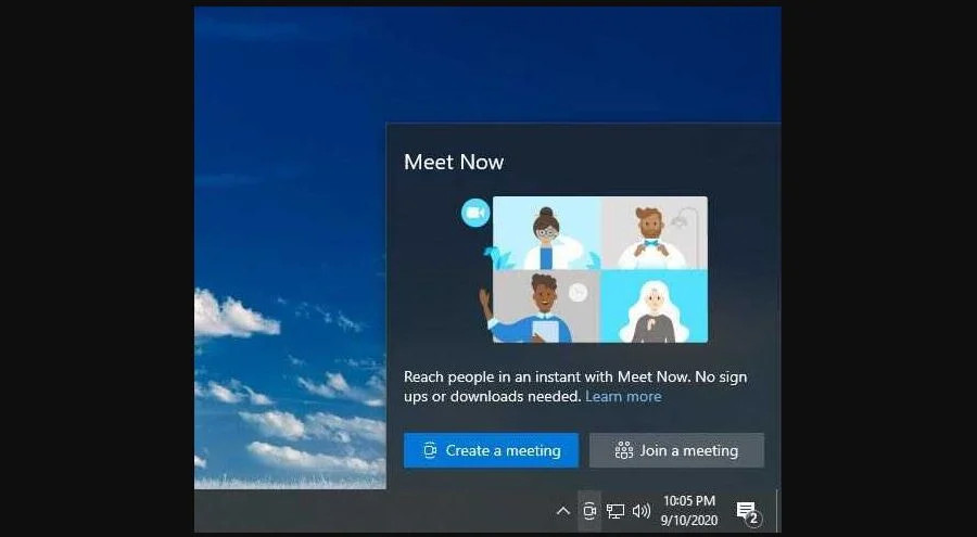 微软正在开发在windows10中集成原生的Skype Meet Now