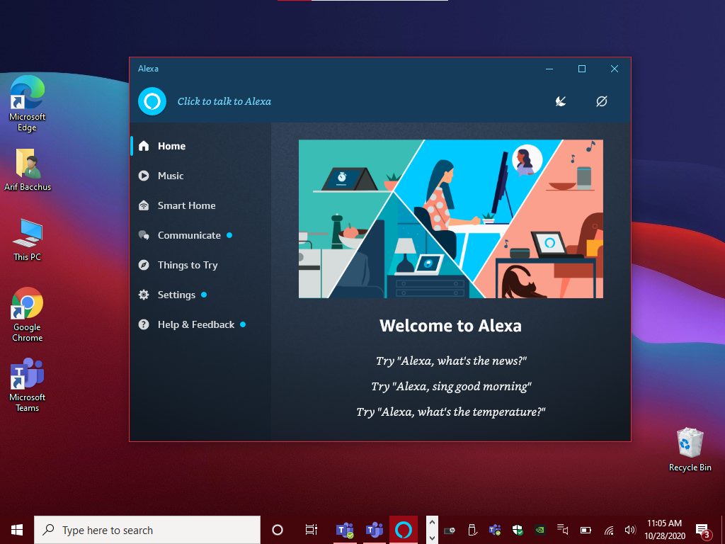 适用于Windows 10的Alexa获得新外观，新功能