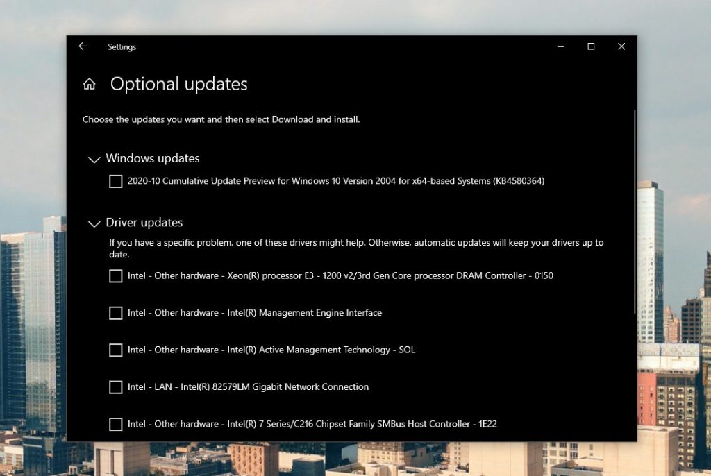 微软将于11月5日更改Windows 10手动驱动程序更新的工作方式