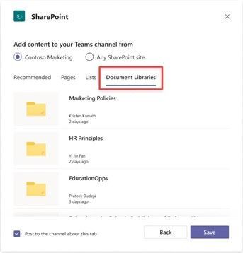 微软宣布计划在Microsoft Teams中启用SharePoint内容协作