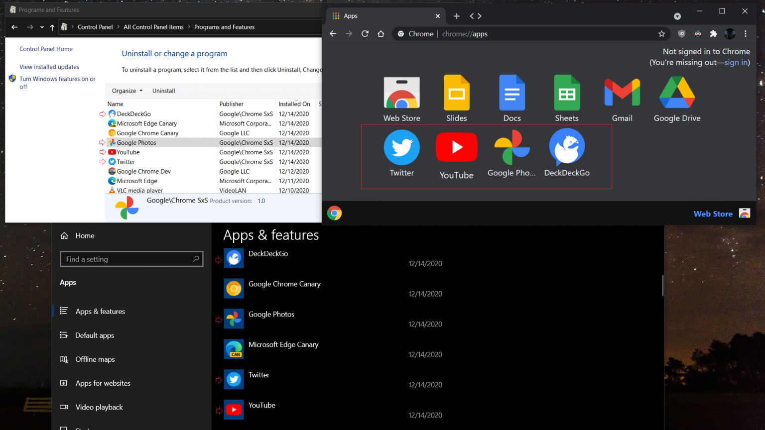 您可以通过Windows 10设置应用中的Edge中的标志卸载Chrome PWA
