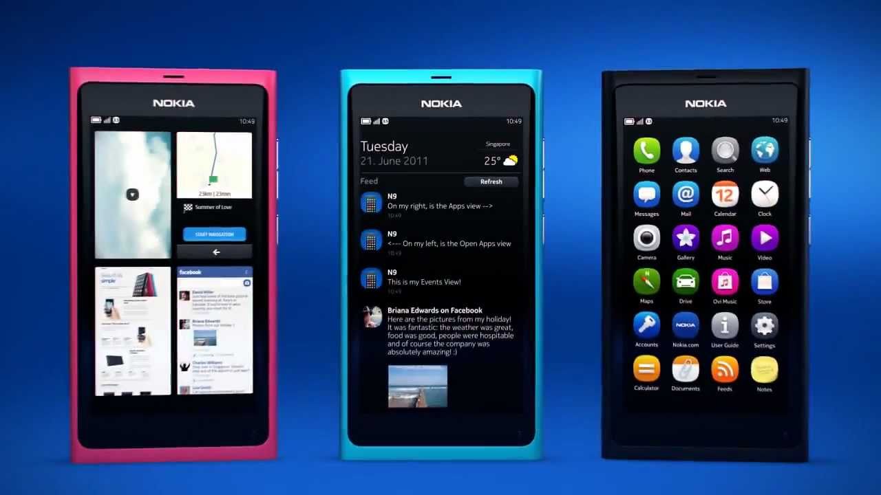 2011年11月，诺基亚发布诺基亚N9，是唯一一台Meego手机