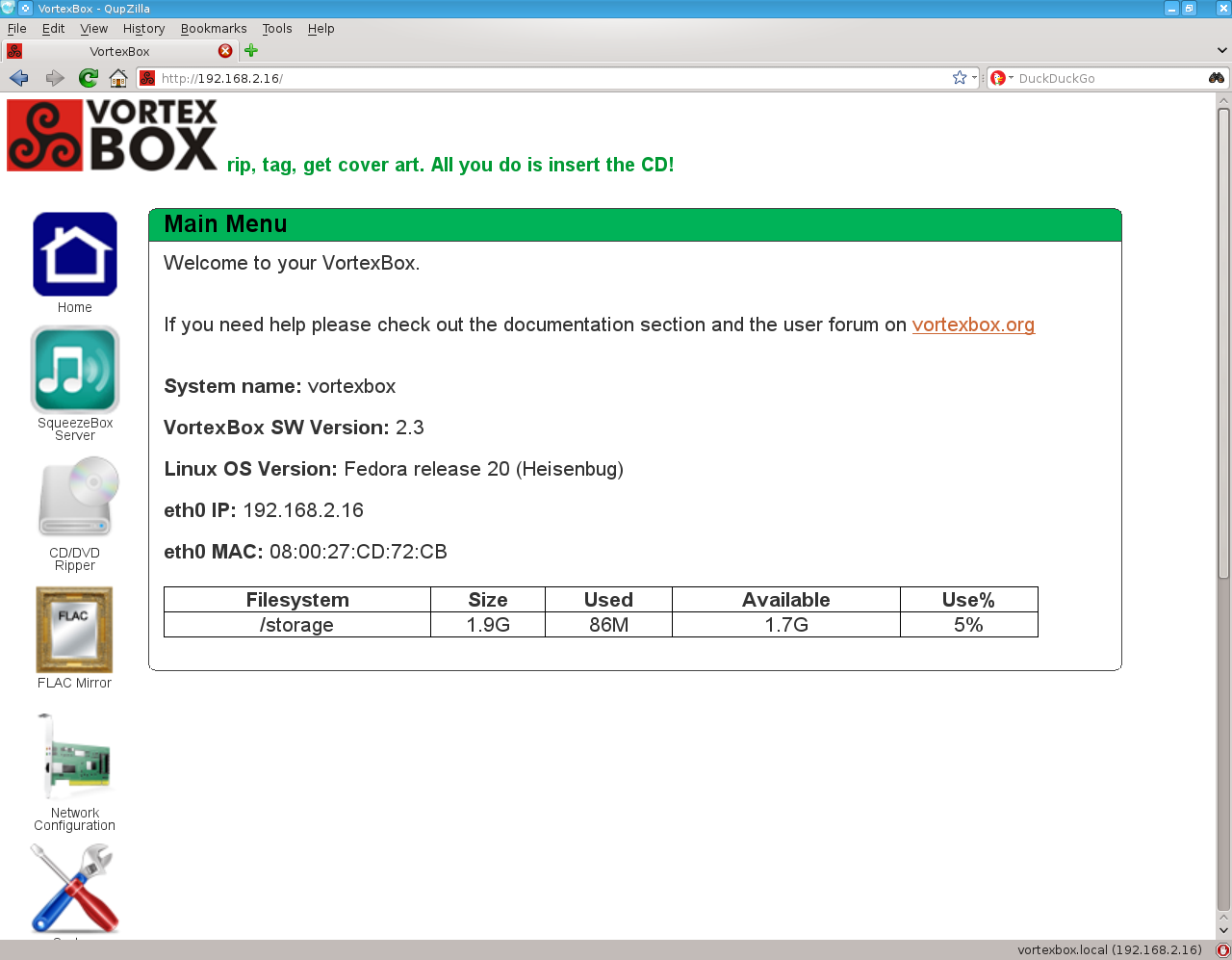 VortexBox是基于Fedora的Linux发行