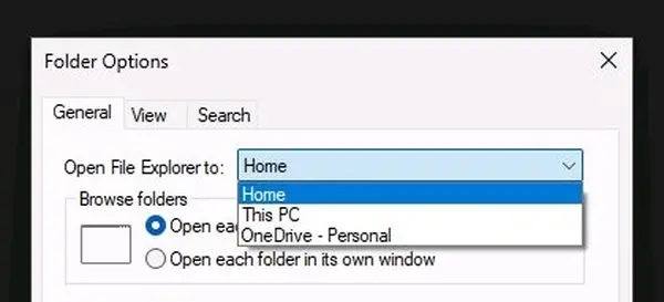 Windows 11文件管理器支持将OneDrive设置为主页