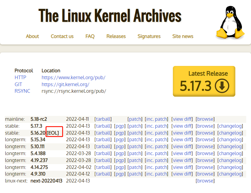 Linux Kernel 5.16 生命周期已结束 将不再获取更新