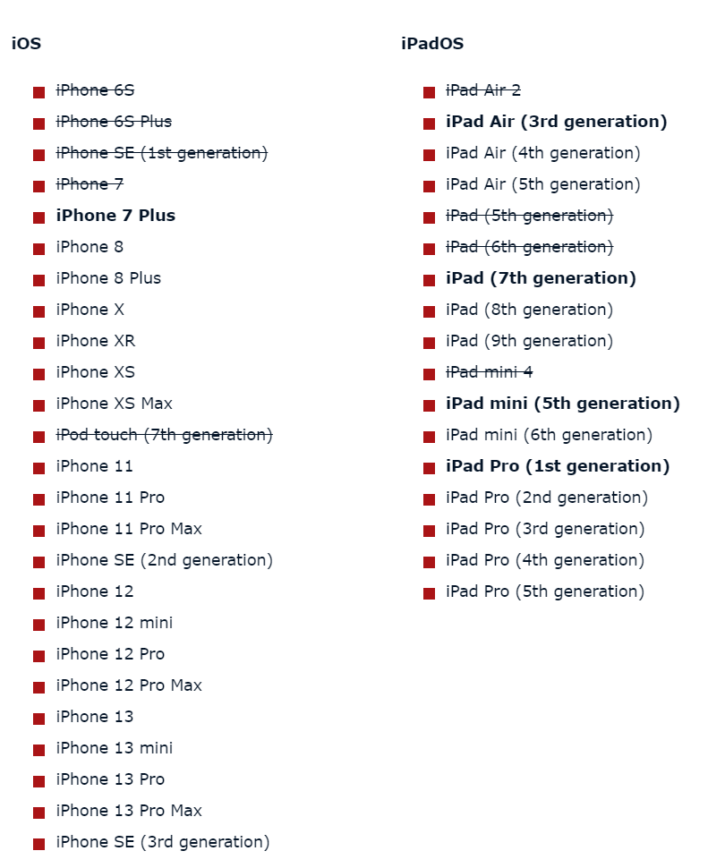 苹果 iOS / iPadOS 16 所支持设备猜想 最低支持到 iPhone 7 Plus / iPad Air 3
