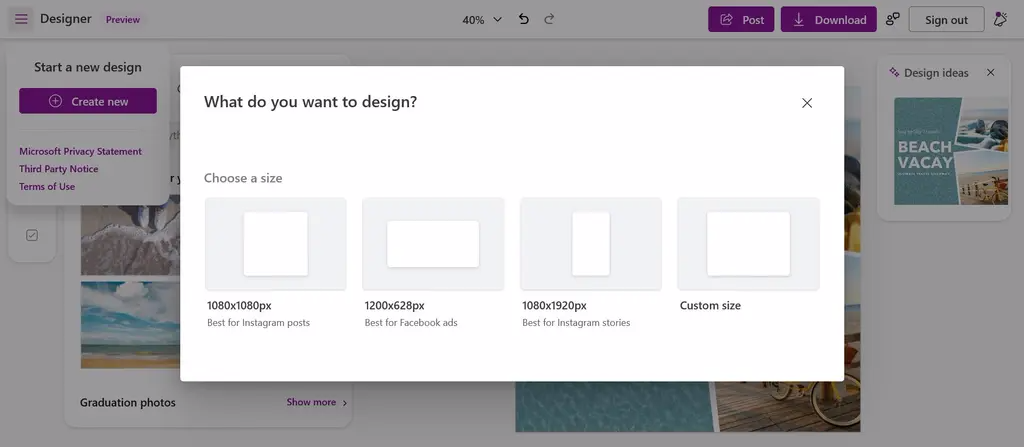 微软正开发名为“Designer”的新应用 网页端已经上线