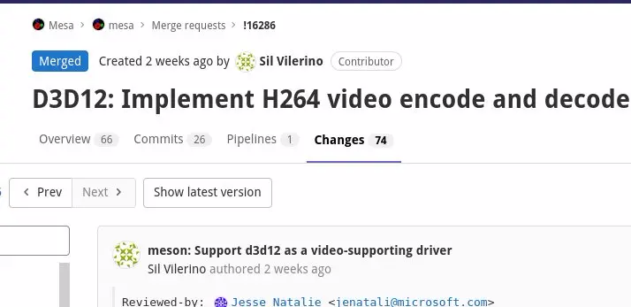 微软在Mesa中为Direct3D 12 H.264视频编码/解码提供VA-API