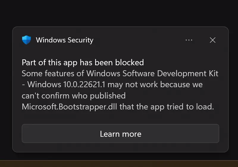 Windows 11智能应用控制功能出现误报：官方应用被阻止