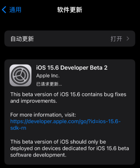苹果发布 iOS / iPadOS 15.6 开发者预览版 Beta 2 更新