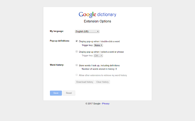 Google Dictionary （谷歌字典）