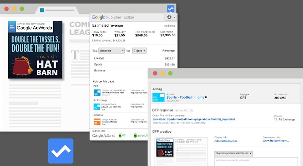 Google Publisher Toolbar（查看广告）