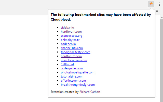 Cloudbleed Bookmark Checker(检测书签是否有死链)