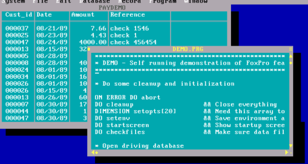 FoxPro是用于开发数据库应用程序的编程语言，由Fox Software于1984年发布