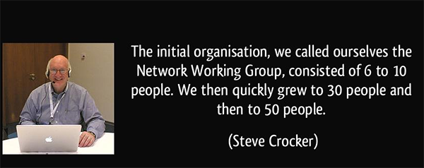 Steve Crocker和UCLA的团队于1970年制定了NCP协议