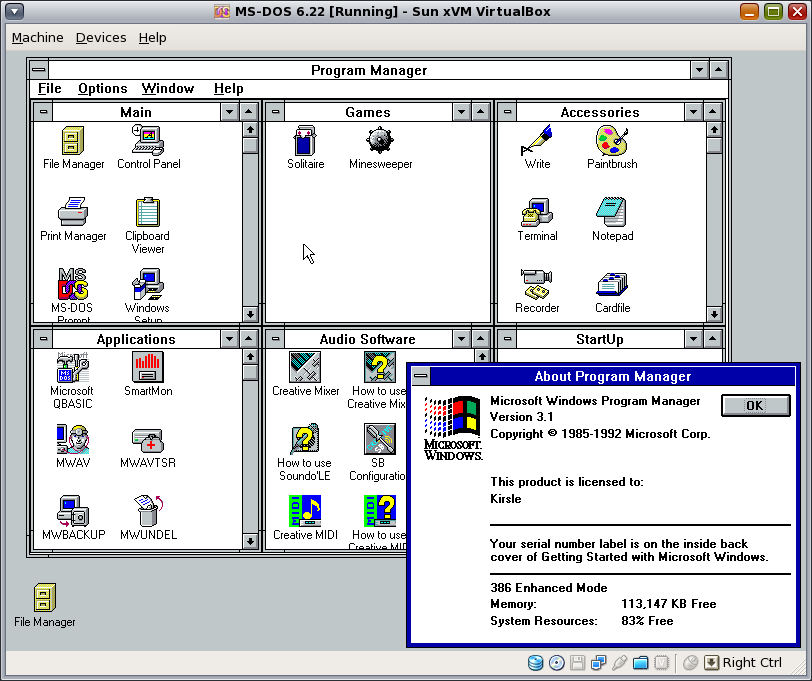 Microsoft Windows 3.1于1992年4月发布，在发布后的两个月内销售量超过一百万份