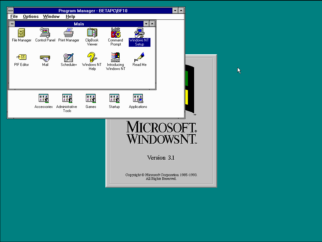 Microsoft Windows NT 3.1于1993年7月27日发布