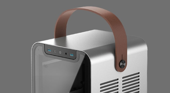 2020年10月23日，乔思伯推出新款 ITX 机箱，提手采用了皮革材质