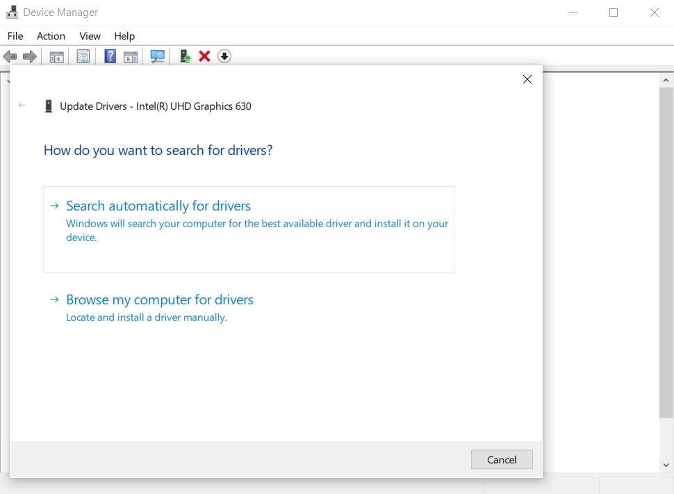 Windows 10设备管理器无法在线搜索驱动程序更新