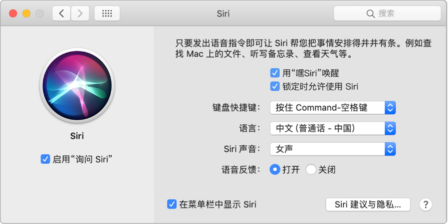 Mac语音助手Siri - 基本操作以及设置 - Macbook Pro用户手册