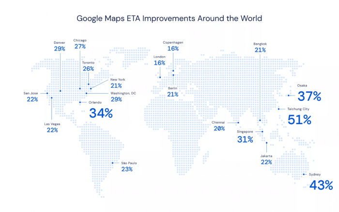 谷歌地图利用DeepMind AI工具帮助用户预测预计到达时间