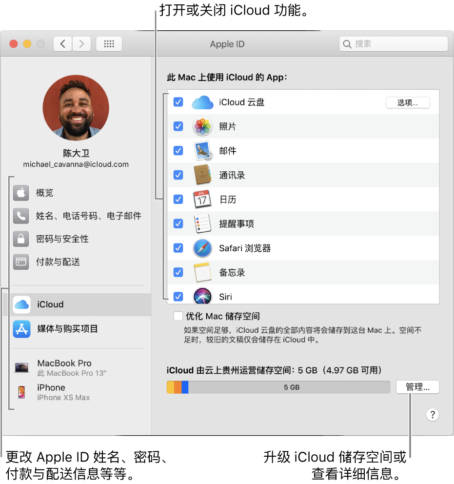 设置 iCloud 功能 - Apple ID和iCloud - macOS使用手册  