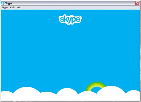 当尝试登录Skype桌面版时， 如果只显示一个空白的蓝色屏幕，该怎么办？