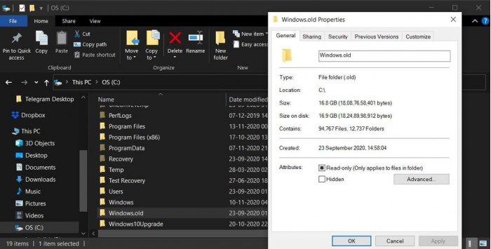 [图]微软修复磁盘清理工具无法完全删除windows.old文件夹问题