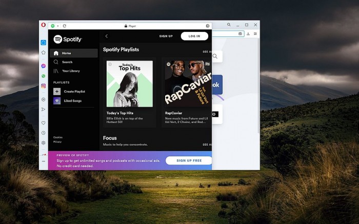 [图]Opera更新：整合Spotify/Apple Music/YouTube Music音乐播放功能