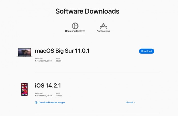 苹果发布macOS Big Sur 11.0.1版本 构建号20B50