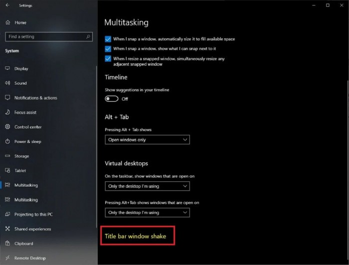 Windows 10将引入Aero Shake选项 允许用户自行设置