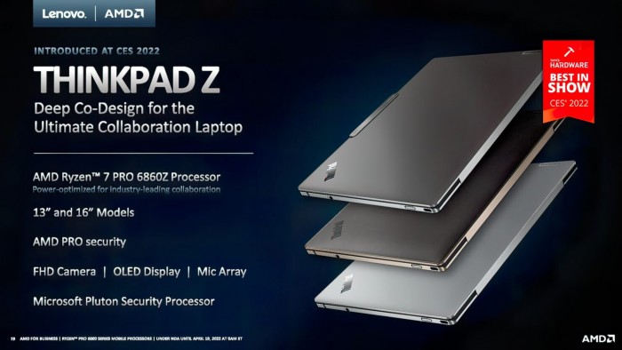 ThinkPad Z 笔记本电脑搭载 AMD锐龙7 PRO 6860Z APU