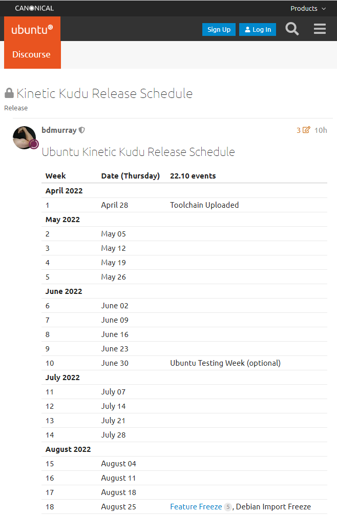 Ubuntu 22.10“Kinetic Kudu”发布时间确定 2022年10月20日正式上线