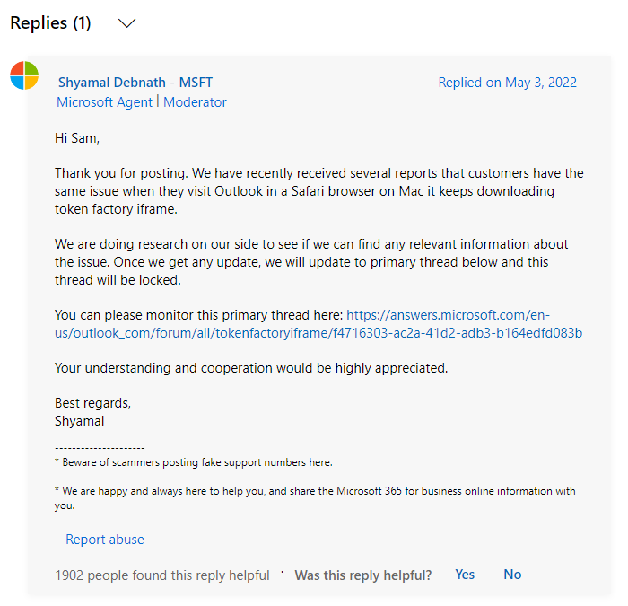 苹果Safari用户吐槽微软Outlook频繁提示下载异常的iFrame文件